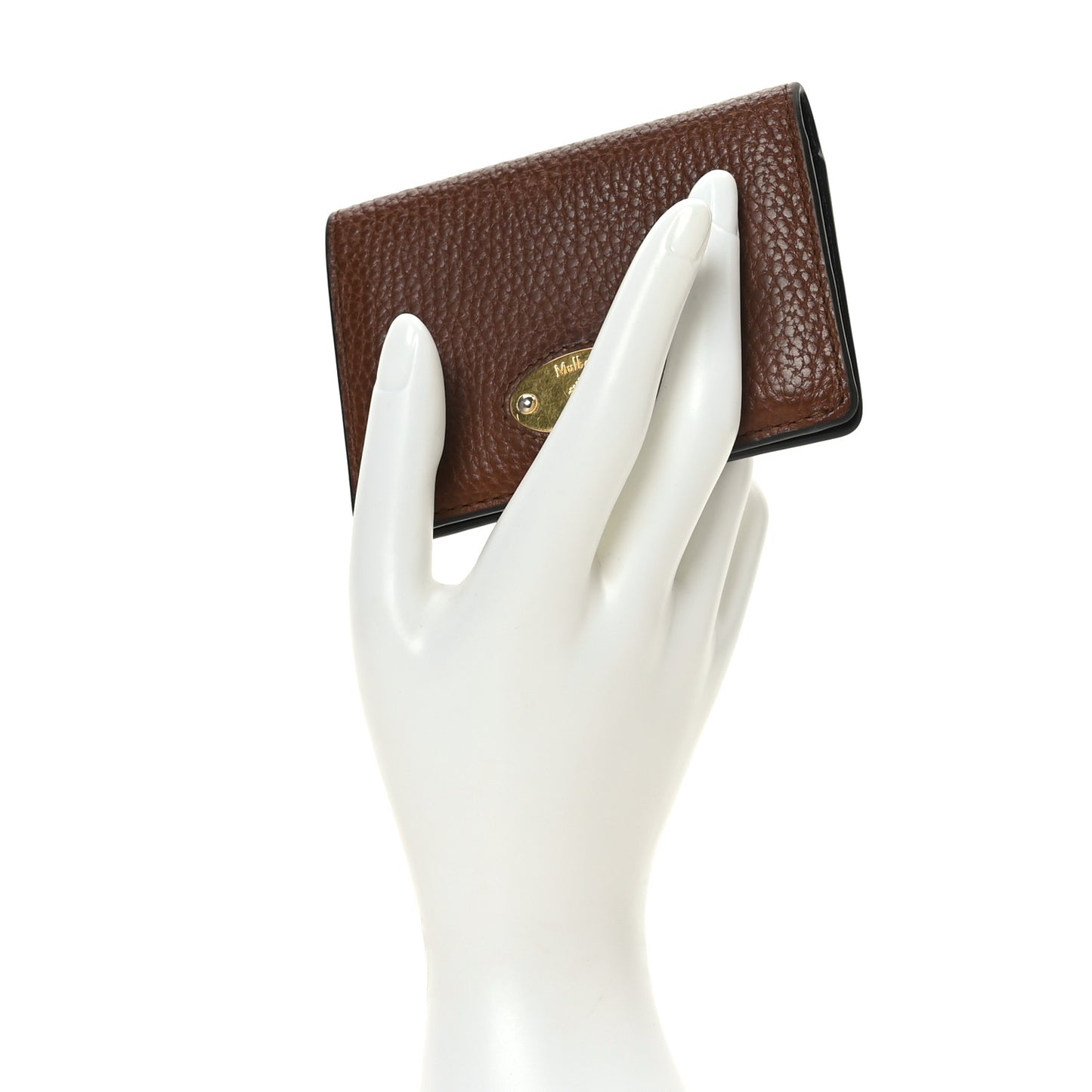 Glossy Goatskin French Purse Wallet Brown