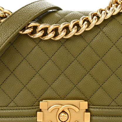 Chanel Caviar Quilted Small Boy Flap Green 8 of 10