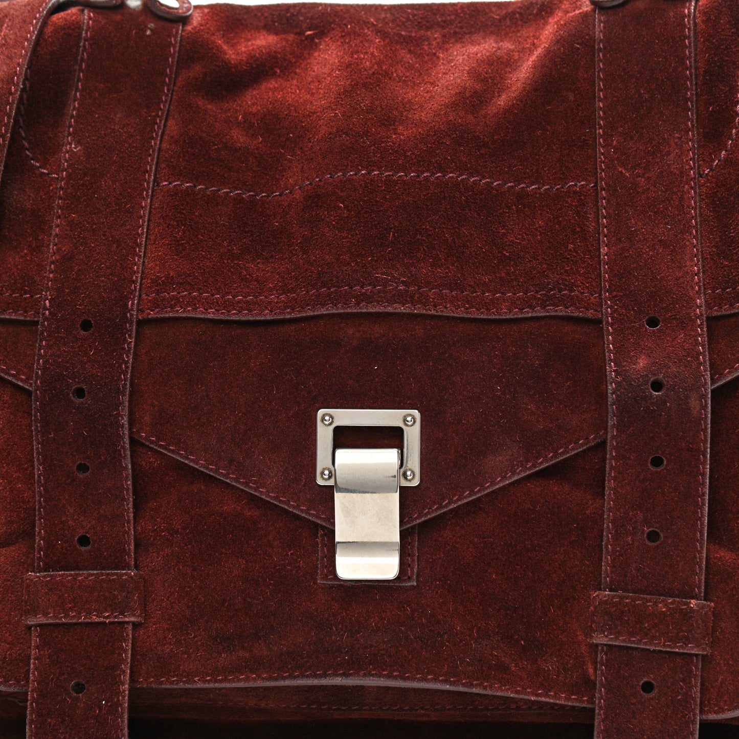 Suede Medium PS1 Satchel Oxblood
