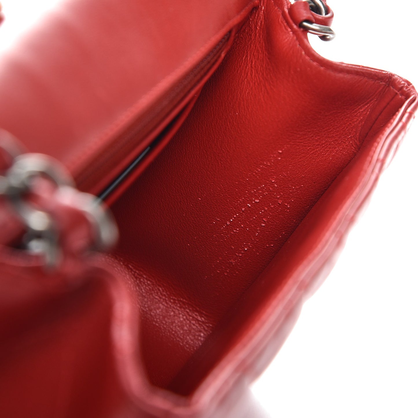 Lambskin Quilted Mini Square Flap Red