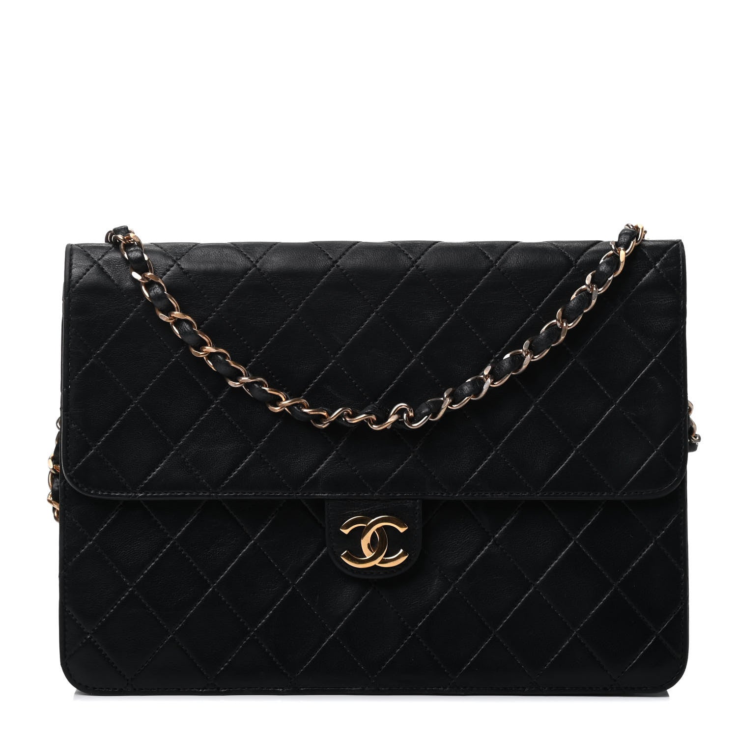 Chanel Lambskin Quilted Medium Single Flap Black 1 of 4