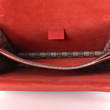 Gucci GG Supreme Monogram Suede Cudu Medium Dionysus Shoulder Bag Beige Ebony Vulcanic Red 5 of 13