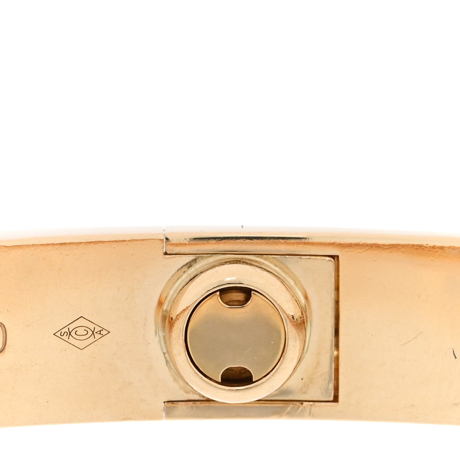 Cartier 18K Yellow Gold 4 Diamond LOVE Bracelet 17 5 of 9