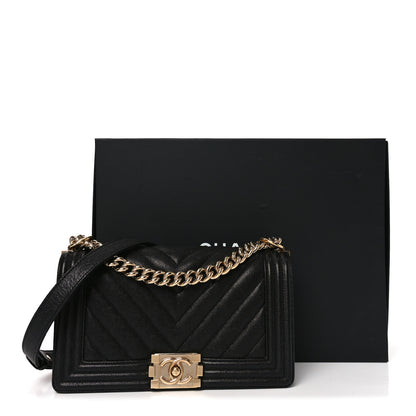 Chanel Lambskin Chevron Quilted Medium Boy Flap Black 11 of 11
