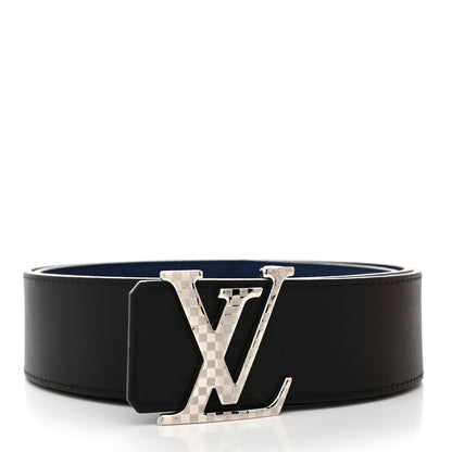 Louis Vuitton Calfskin 40mm Damier LV Reversible Belt 100 40 Black Midnight Navy 2 of 7