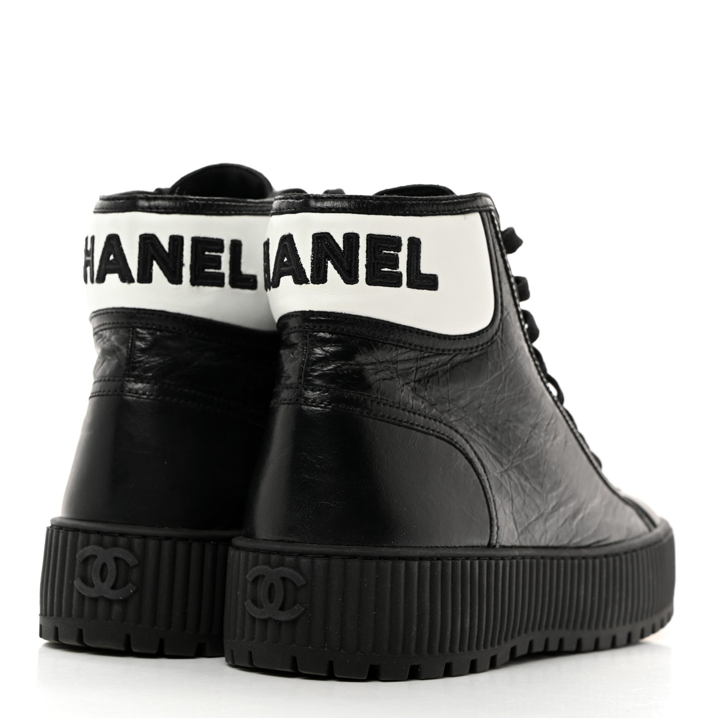 Aged Calfskin Lace Up Cap Toe Sneakers 38.5 Black White