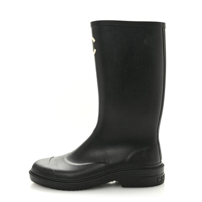 Chanel Caoutchouk CC High Boots 40 Black 1 of 9
