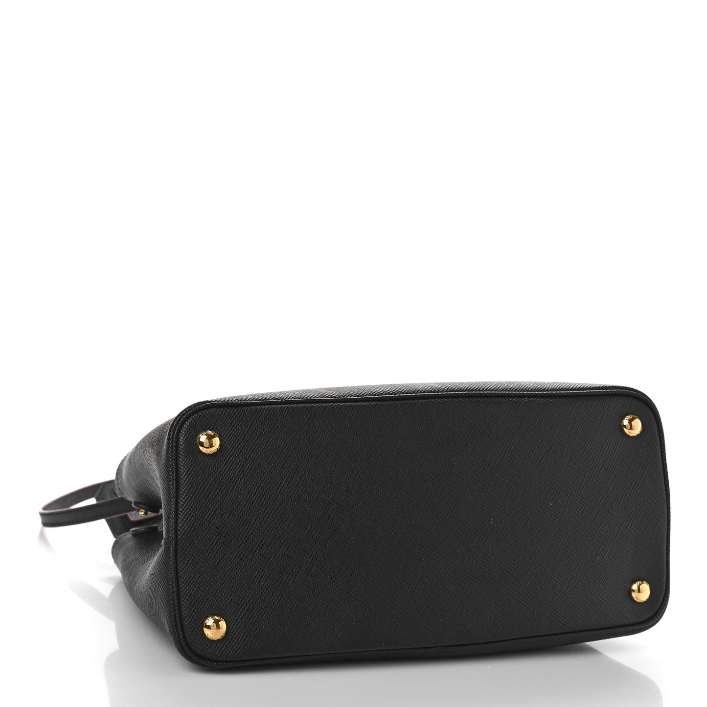 Saffiano Cuir Small Double Bag Black Ciliegia
