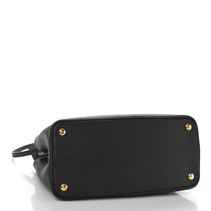 Prada Saffiano Cuir Small Double Bag Black Ciliegia 4 of 8