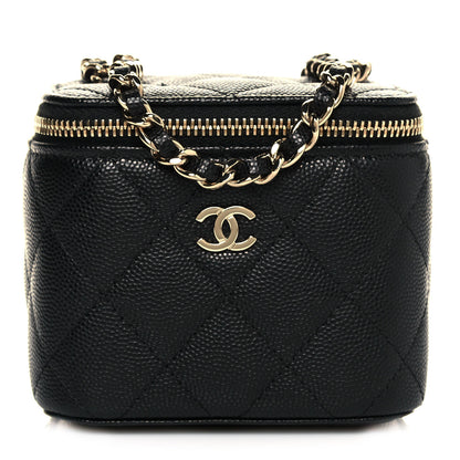 Chanel Caviar Quilted Mini Vanity Case With Chain Black 1 of 15