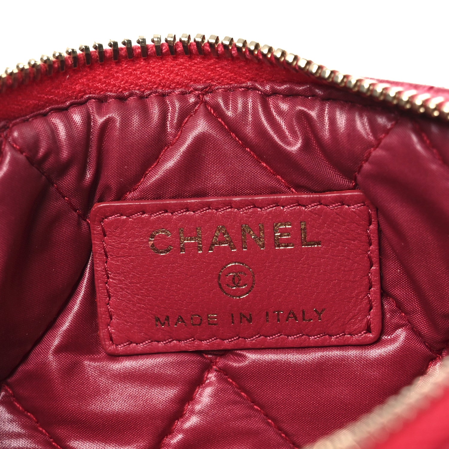 Chanel Lambskin Quilted Small Cosmetic Case Dark Pink 6 of 9