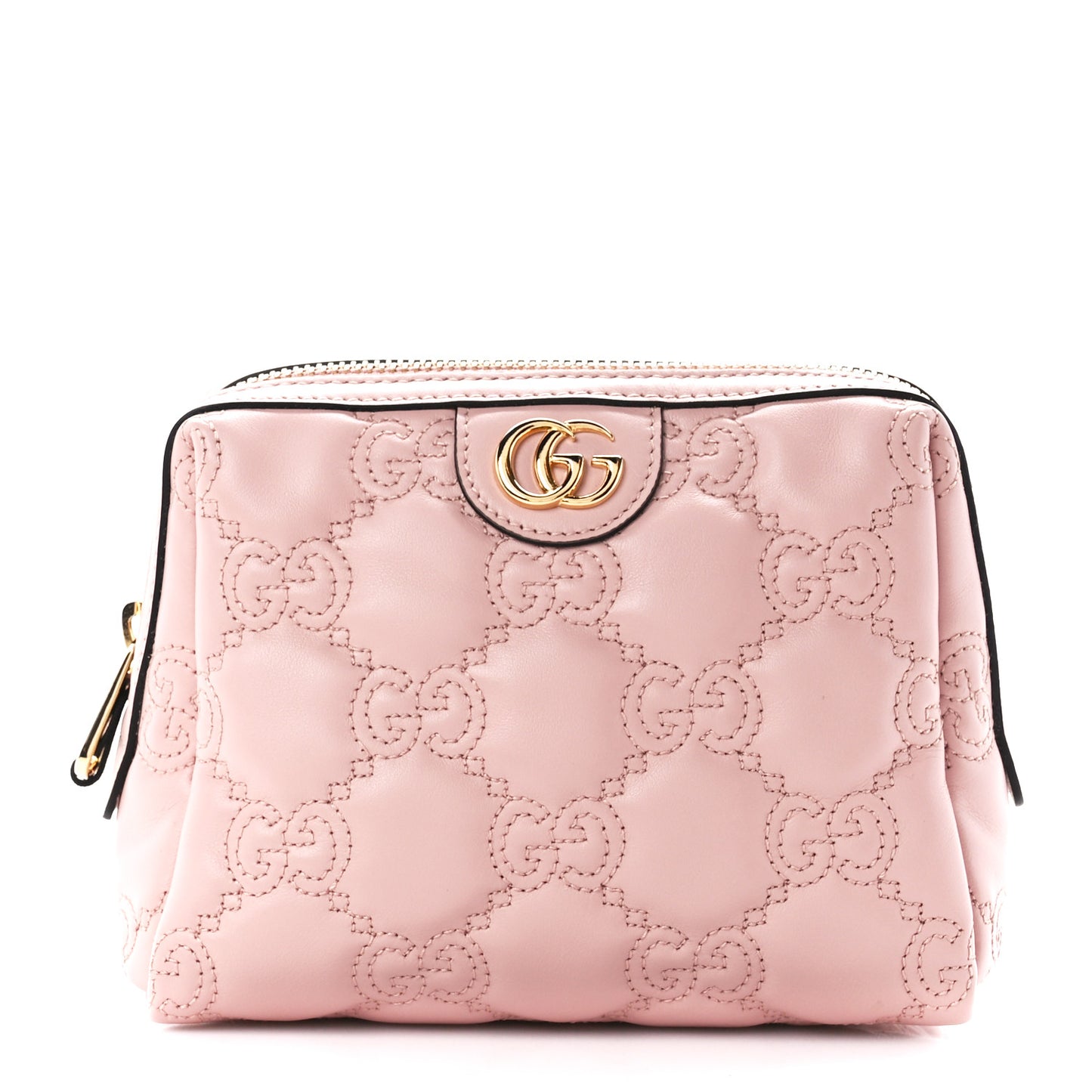 Calfskin GG Matelasse Beauty Case Perfect Pink