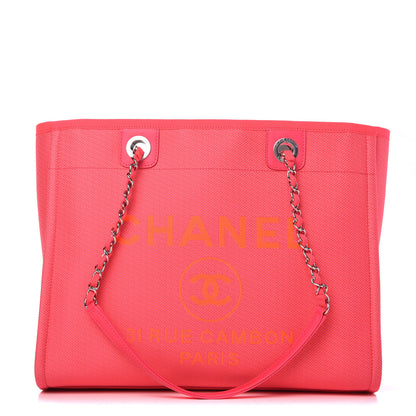 Chanel Mixed Fibers Small Deauville Tote Pink Orange 1 of 12