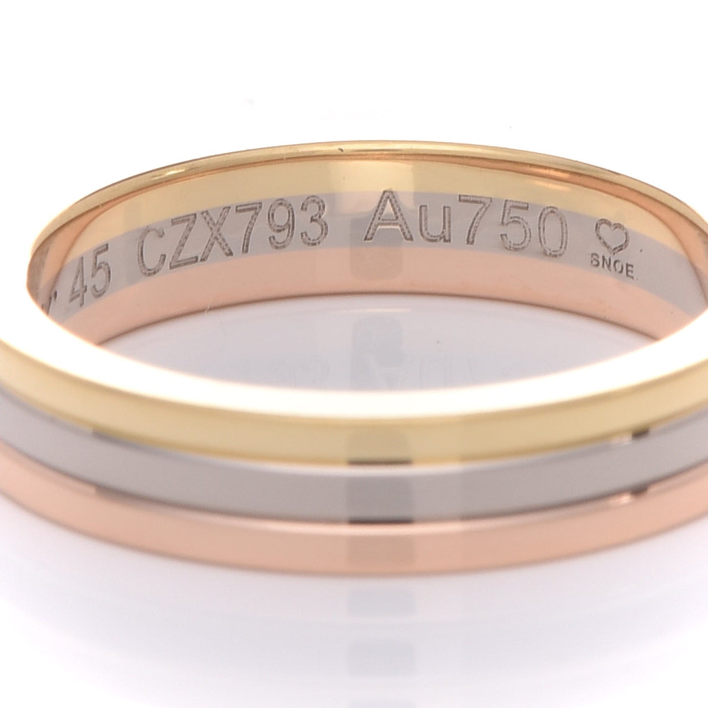 18K Pink White Yellow Gold 3.5mm Vendome Louis Cartier Wedding Band Ring 45 3.25