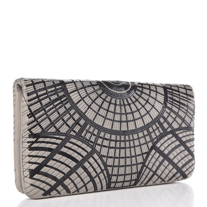 Chanel Calfskin Sequin Embellished Clutch Flap Grey Black 2 of 8