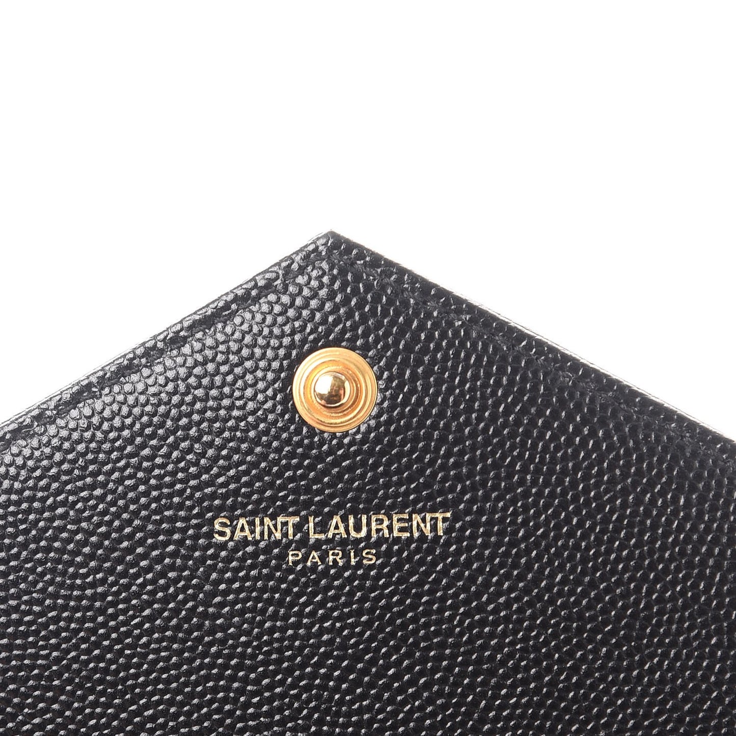 Grain De Poudre Matelasse Chevron Monogram Envelope Chain Wallet Black