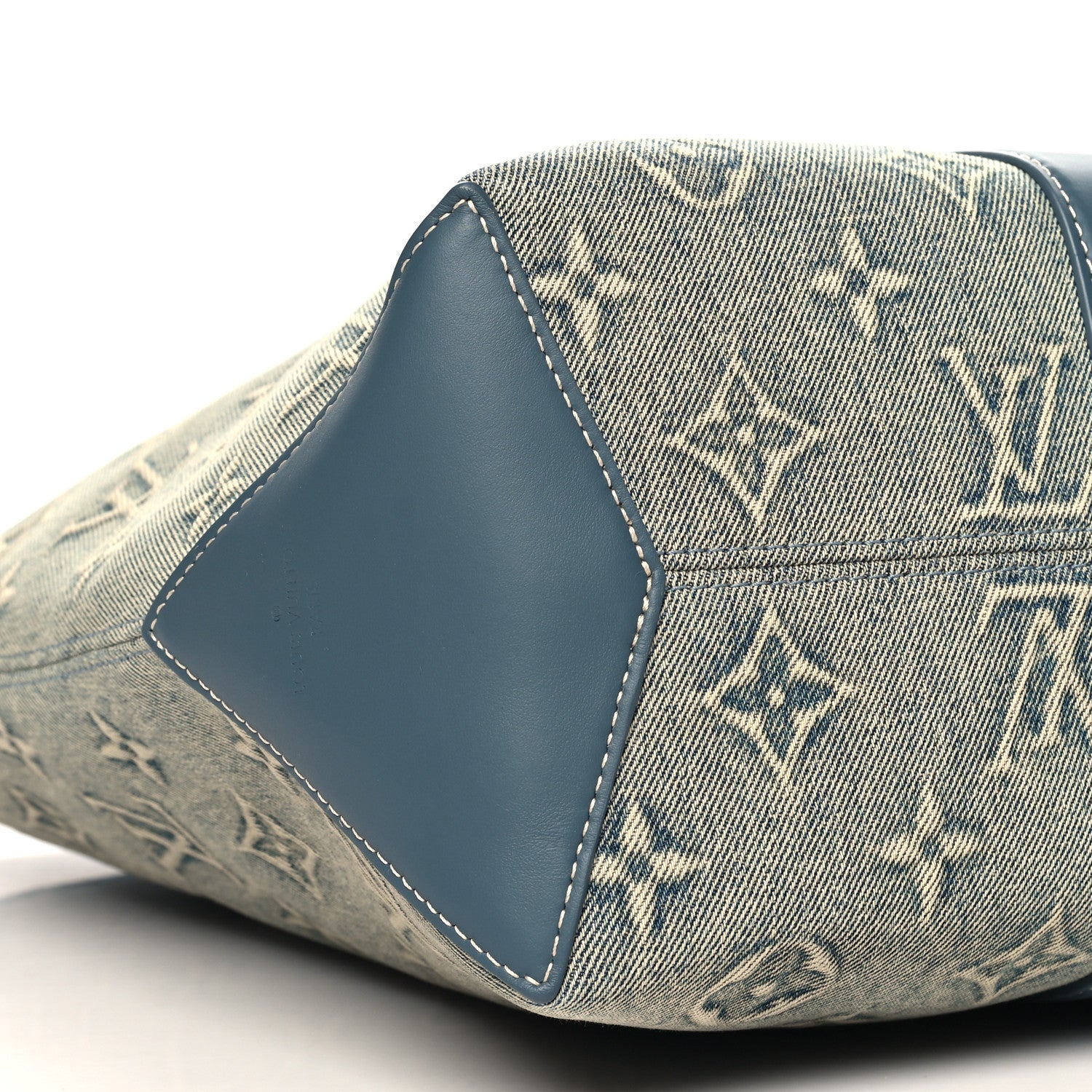 Louis Vuitton Monogram Washed Denim Weekend Tote NM Blue 8 of 9