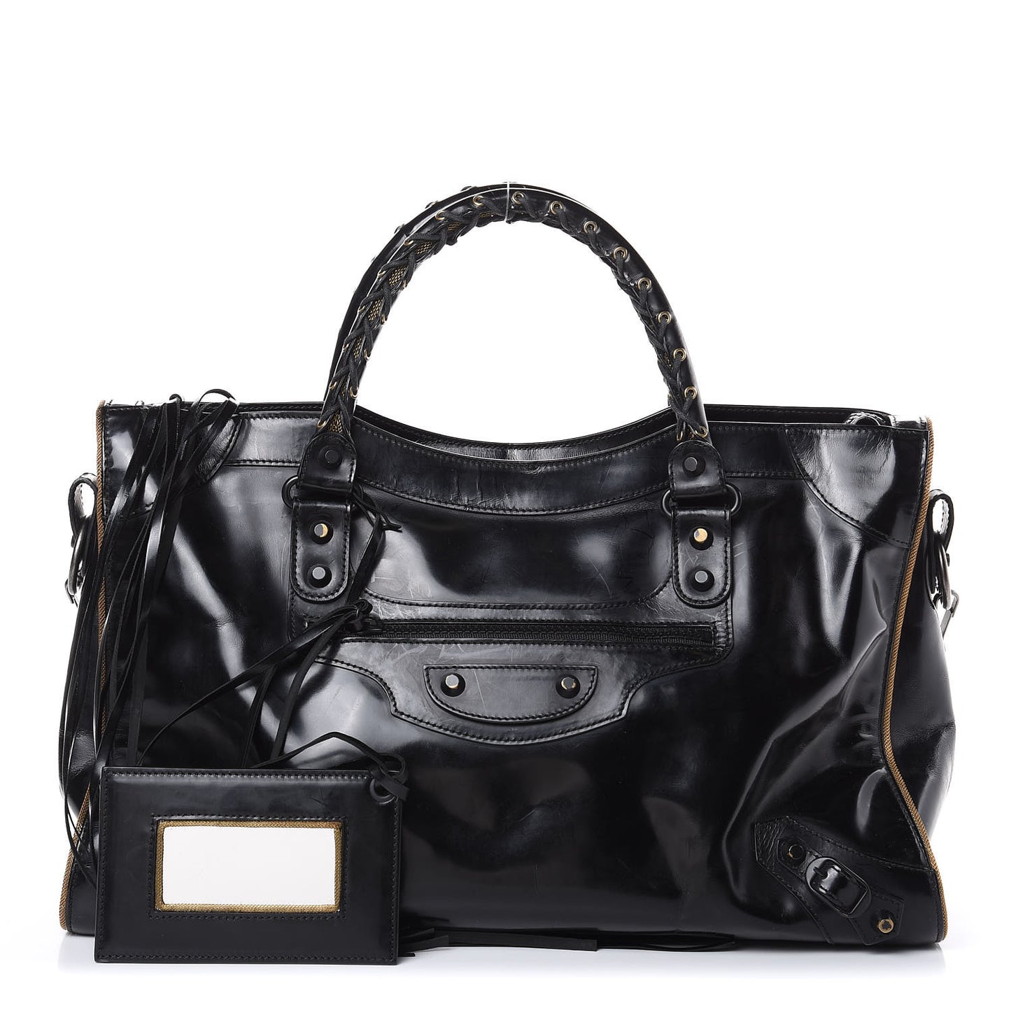 Glazed Calfskin Classic Hardware City Black