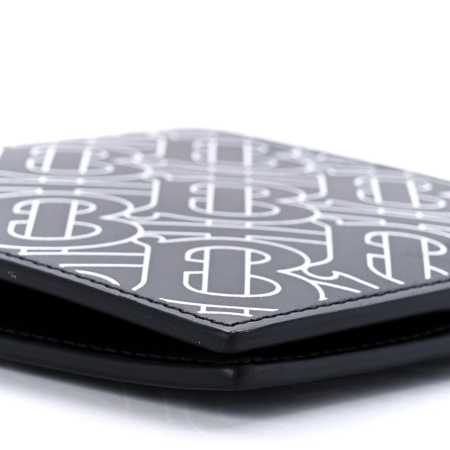 Calfskin Embossed Monogram Bi-Fold Wallet Black White