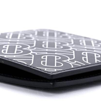 Burberry Calfskin Embossed Monogram Bi-Fold Wallet Black White 9 of 9