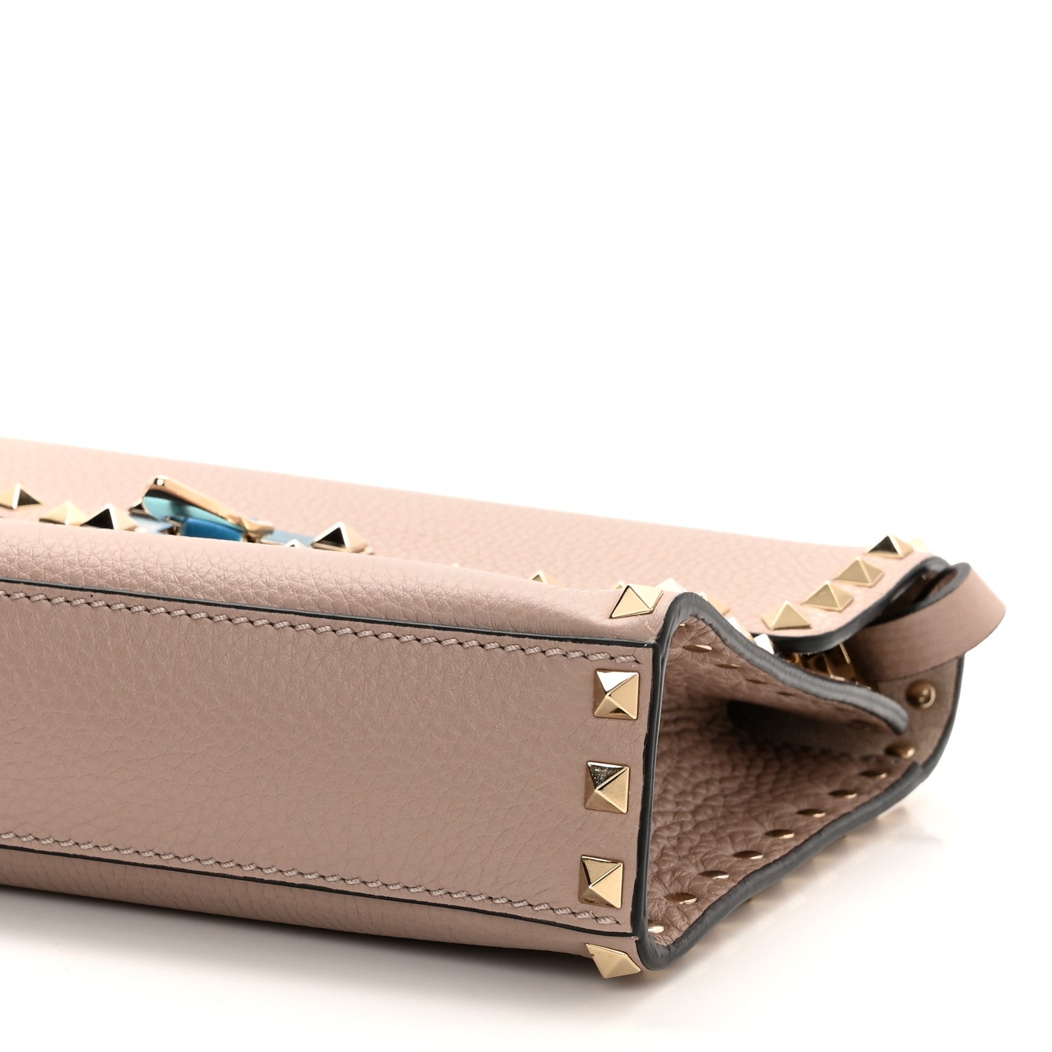 Valentino Garavani Pebbled Calfskin Medium Rockstud Flip Lock Crossbody Bag Poudre 9 of 9