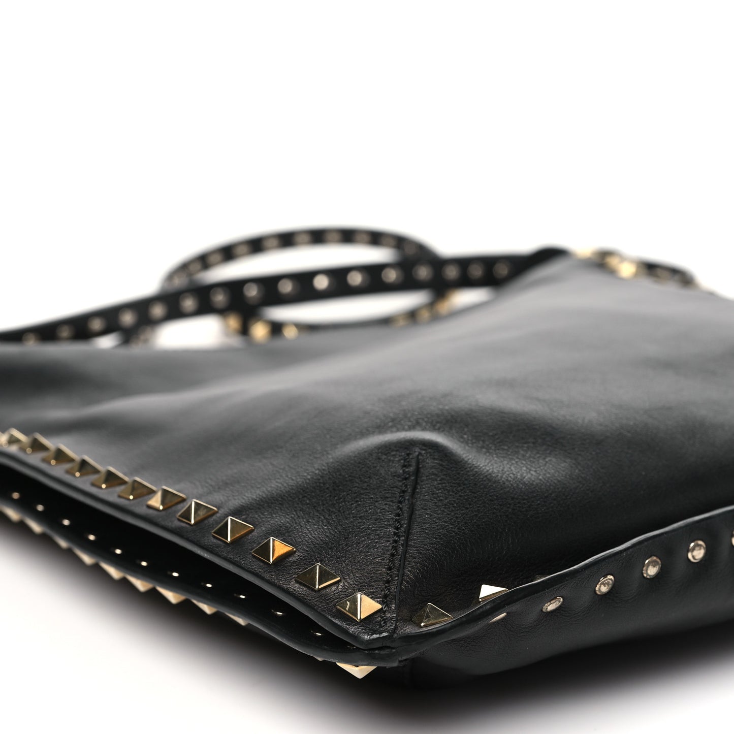 Vitello Small Rockstud Hobo Black
