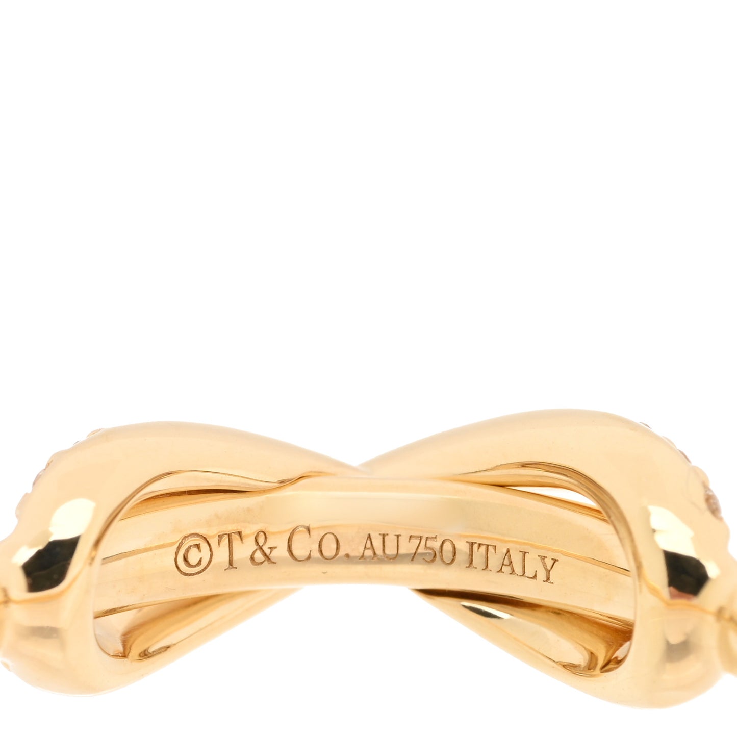 18K Yellow Gold Diamond Infinity Ring 50 5.5