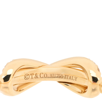 Tiffany 18K Yellow Gold Diamond Infinity Ring 50 5.5 4 of 4