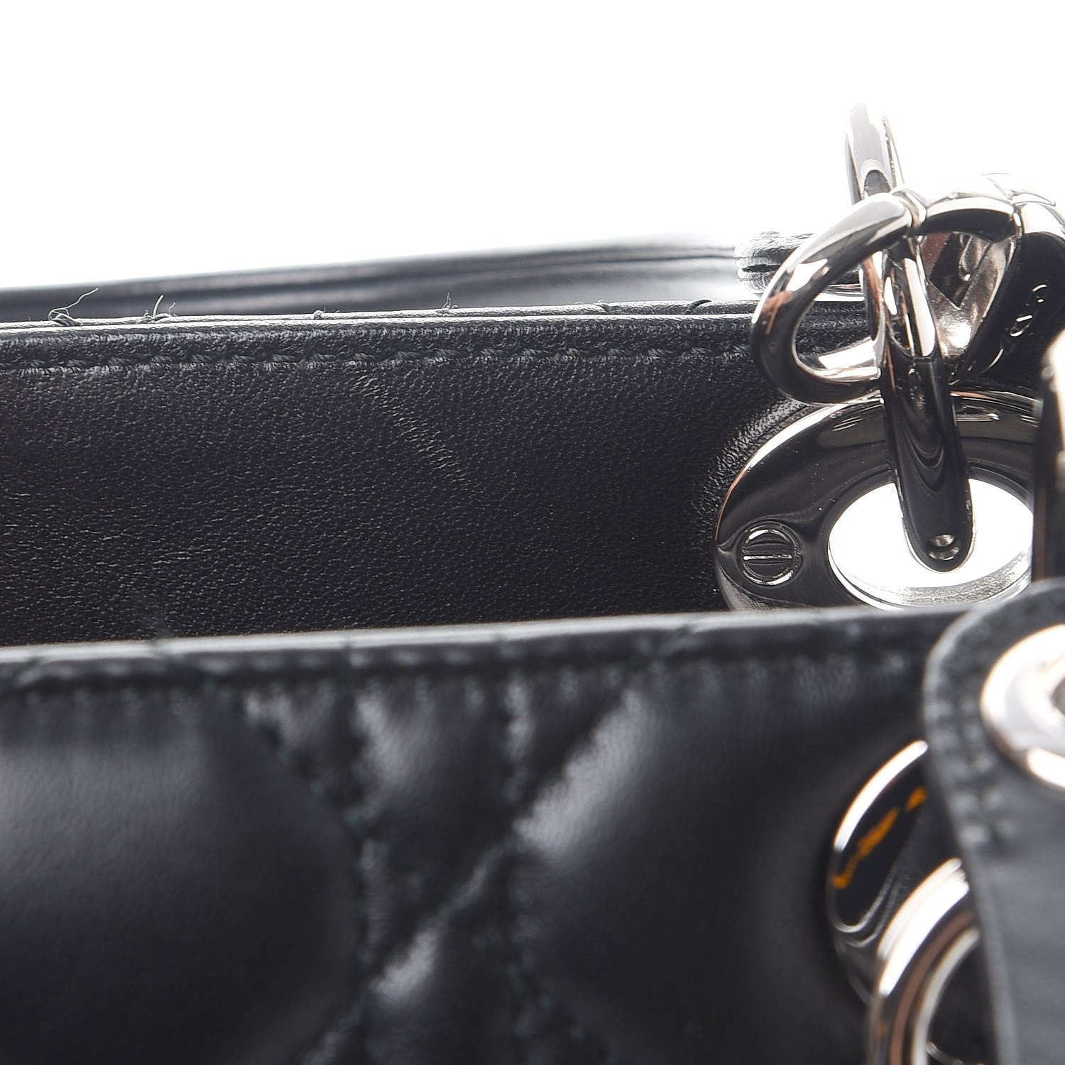 Christian Dior Lambskin Cannage Medium Lady Dior Black 11 of 12