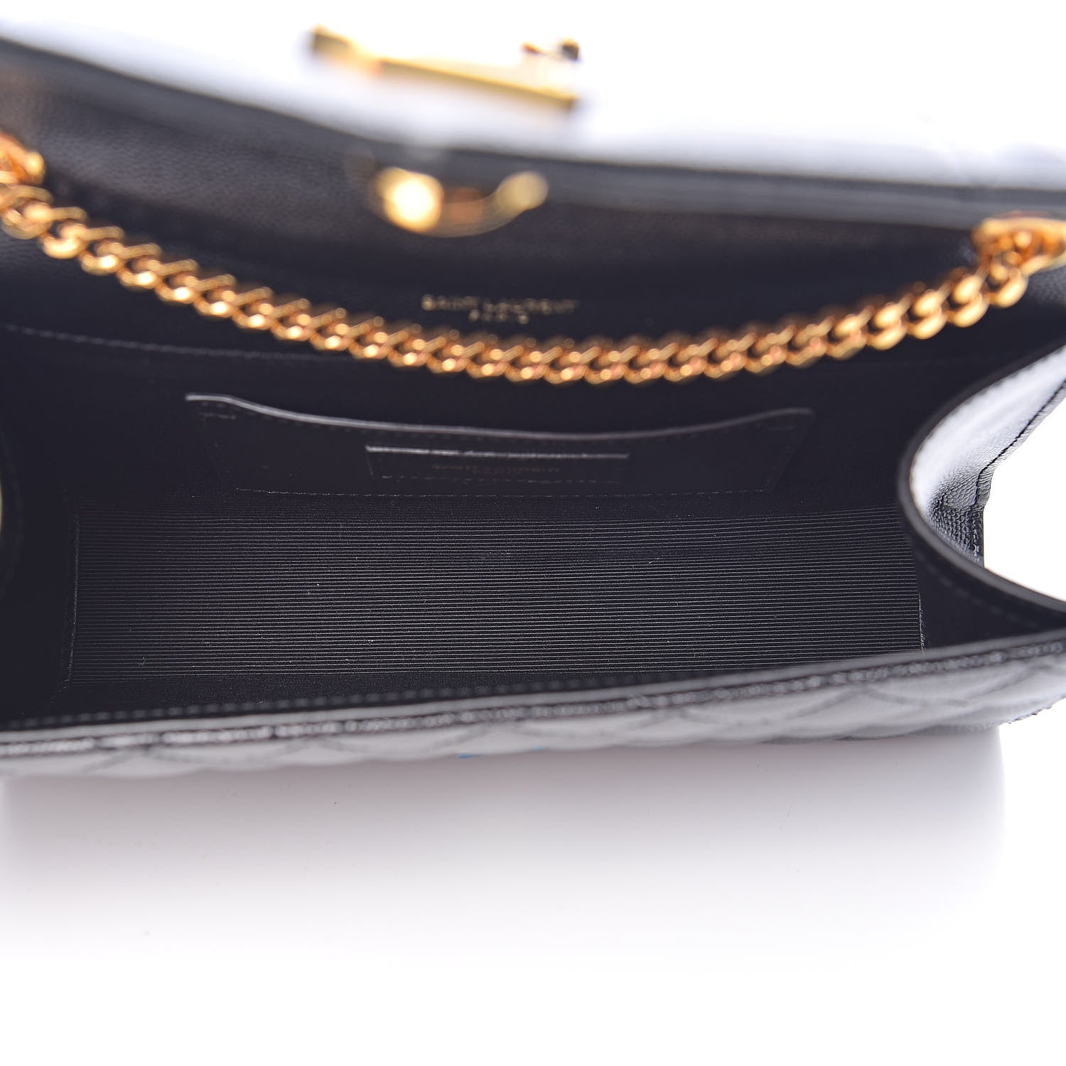 Saint Laurent Grain De Poudre Textured Mixed Matelasse Triquilt Small Monogram Satchel Black 5 of 10