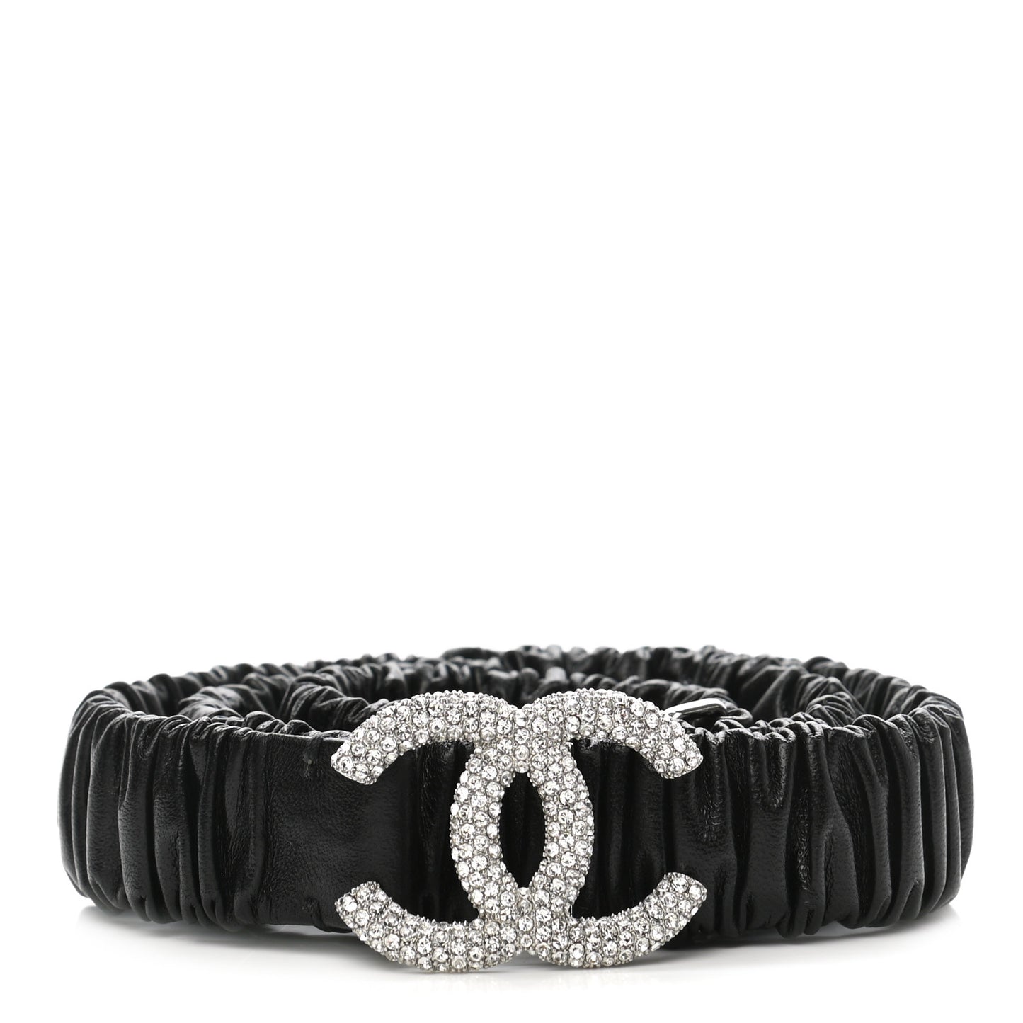 Calfskin Crystal CC Belt 75 30 Black