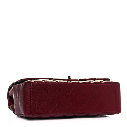 Chanel Caviar Quilted Maxi Single Flap Dark Red 3 of 15