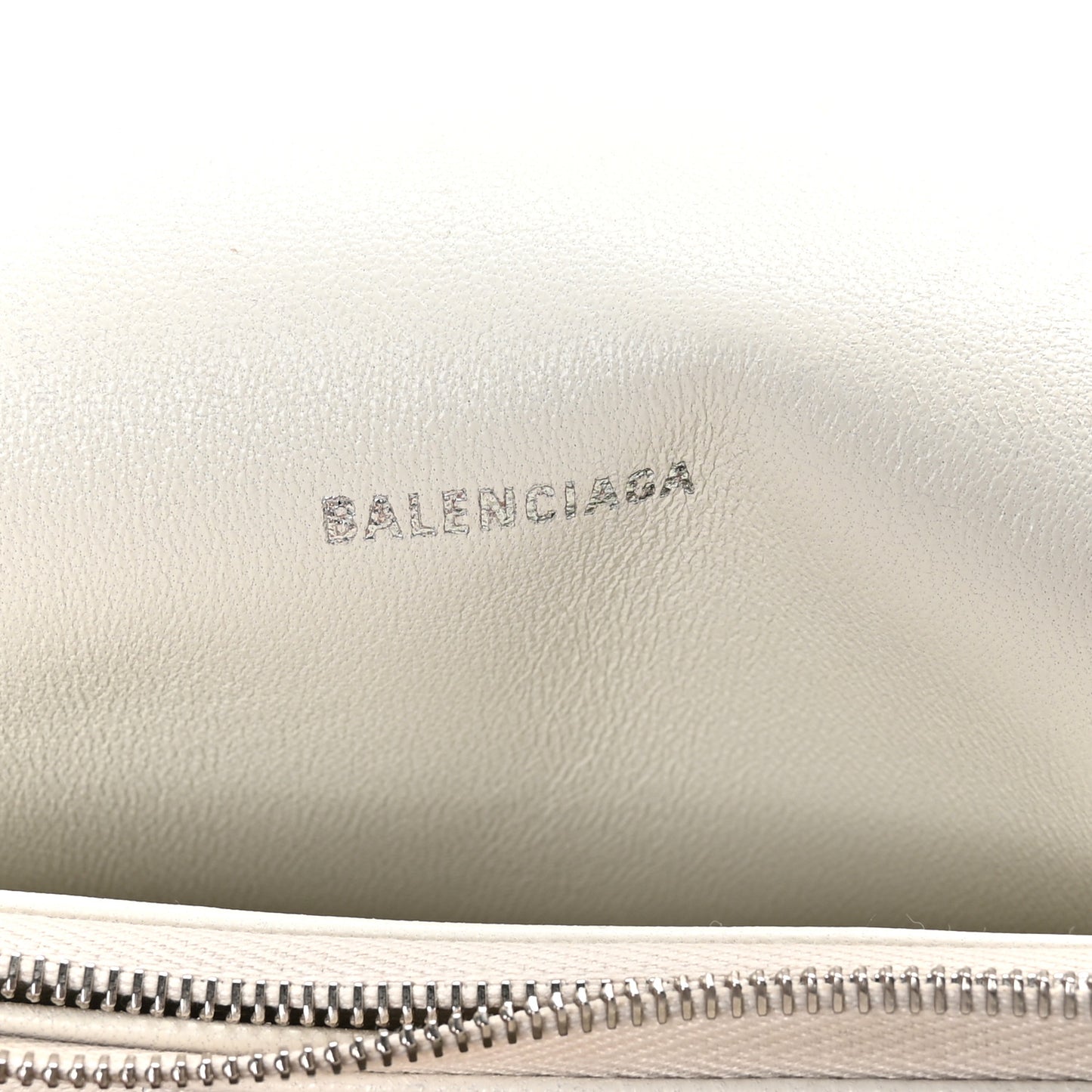 Faux Fur Medium Crush Chain Bag White