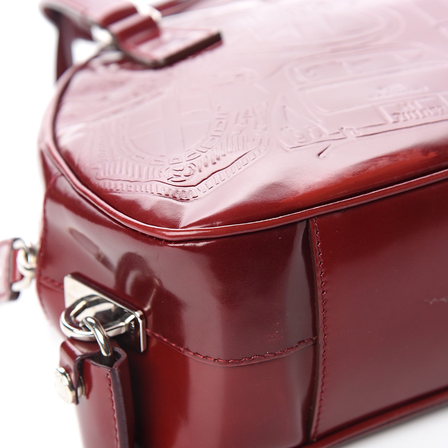 Prada Spazzolato Print Bowling Bag Rosso 8 of 13