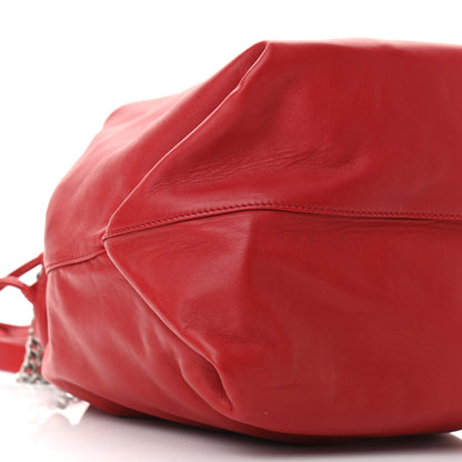 Saint Laurent Lambskin Teddy Drawstring Bag Eros Red 8 of 9