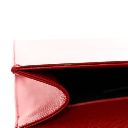Saint Laurent Grain De Poudre Classic Monogram Cassandre Clutch New Red 13 of 15
