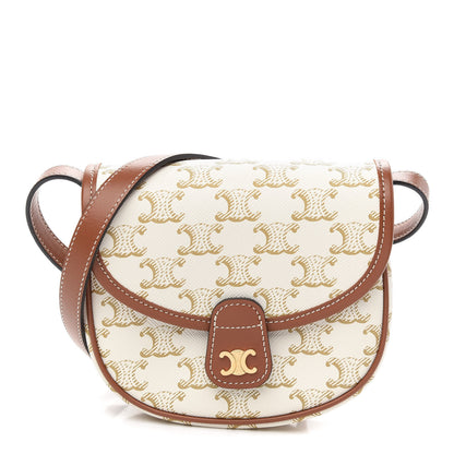 Celine Triomphe Canvas Calfskin Mini Besace Bag White 1 of 9