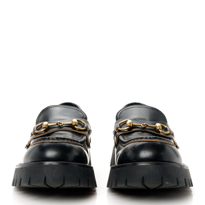 Gucci Cordovan Lux Womens Harald Horsebit 25mm Platform Loafers 39.5 Black 3 of 13