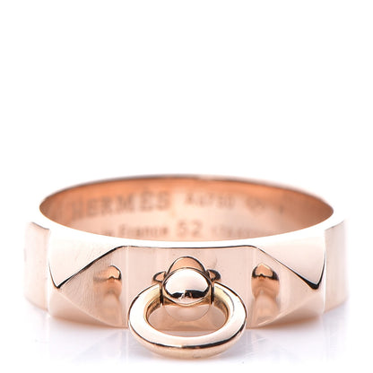 Hermes 18K Rose Gold PM Collier De Chien Ring 52 6 1 of 7