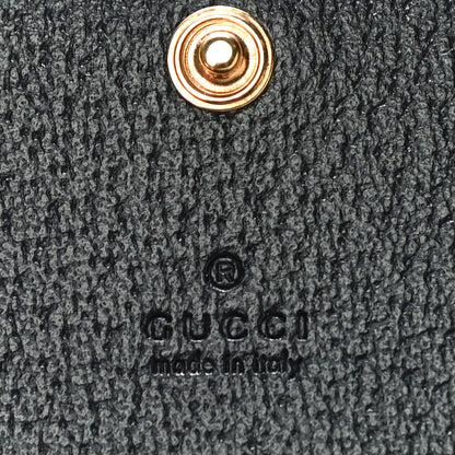 Gucci Textured Dollar Calfskin Berry Print GG Marmont Card Case Black Light Copper 6 of 10