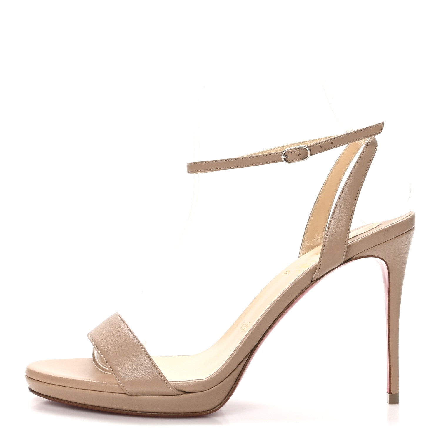 Christian Louboutin Nappa Loubi Queen 100 Pumps 38 Nude 1 of 9
