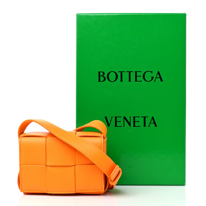 Bottega Veneta Lambskin Maxi Intrecciato Extra Mini Cassette Crossbody Bag Tangerine 10 of 10