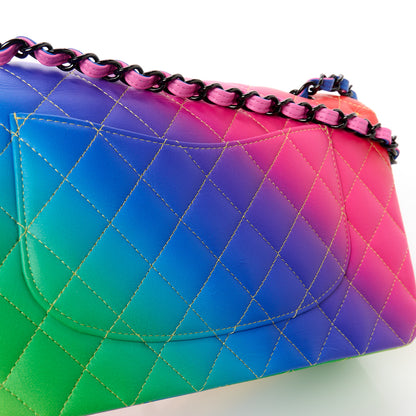 Chanel Calfskin Quilted Medium Rainbow Double Flap Multicolor 12 of 12