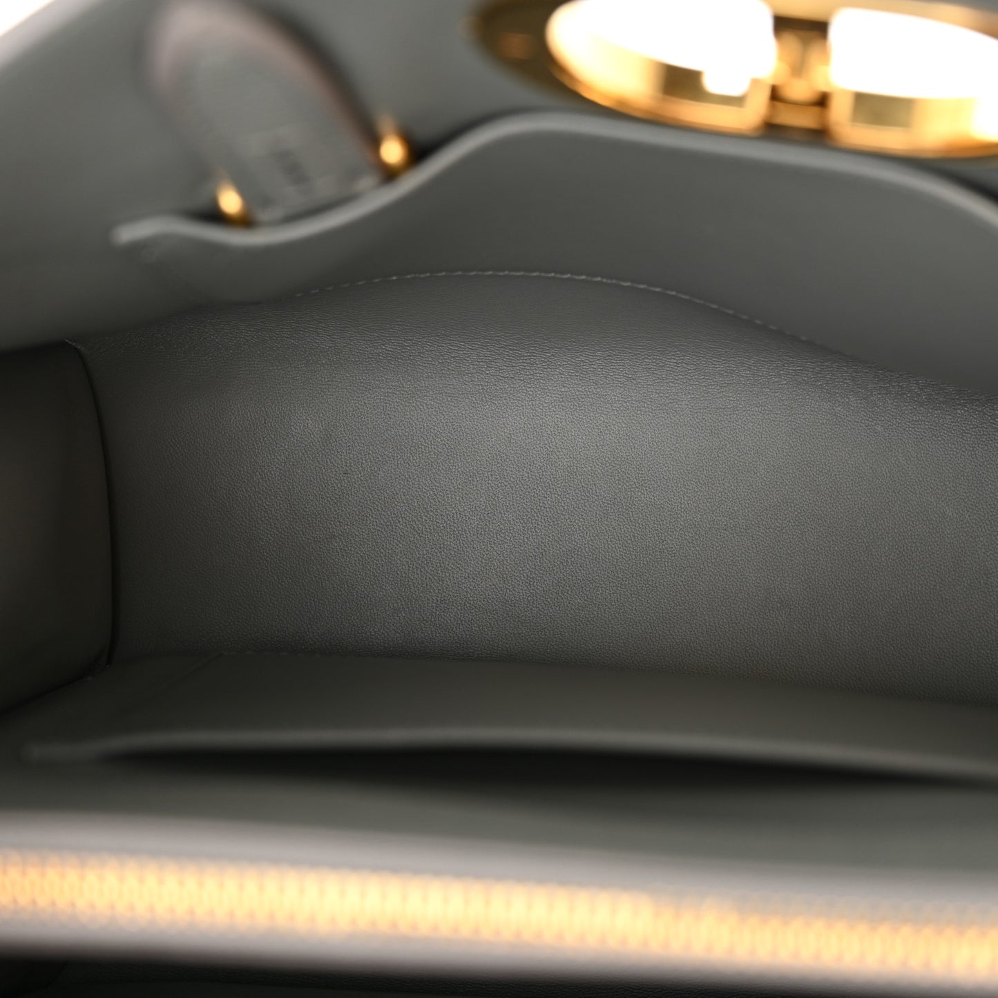 Grained Calfskin Large St. Honore Tote Grey Stone