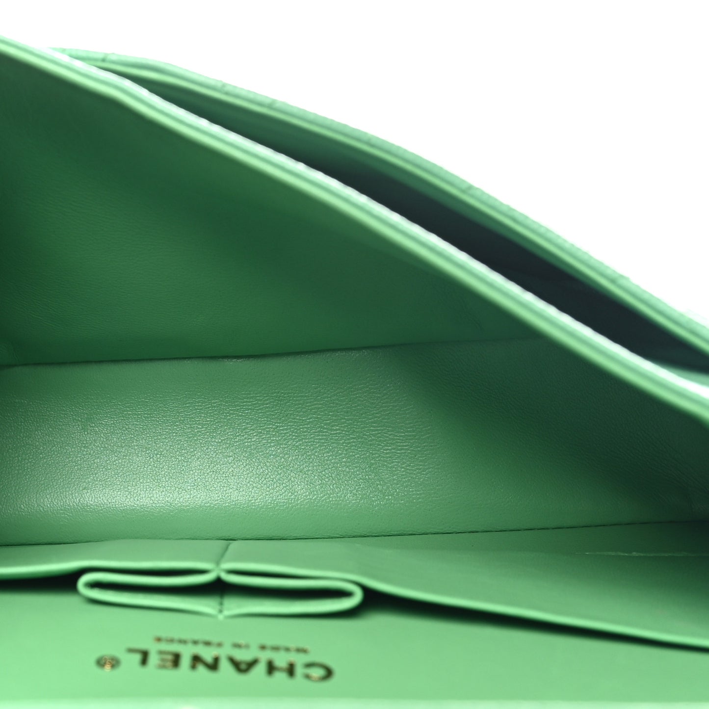 Caviar Quilted Medium Double Flap Green