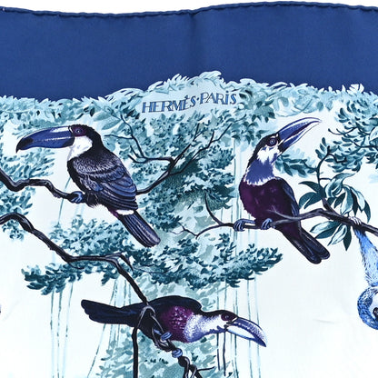 Hermes Silk Wash Equateur 90 Scarf Marine Creme Violet 2 of 5