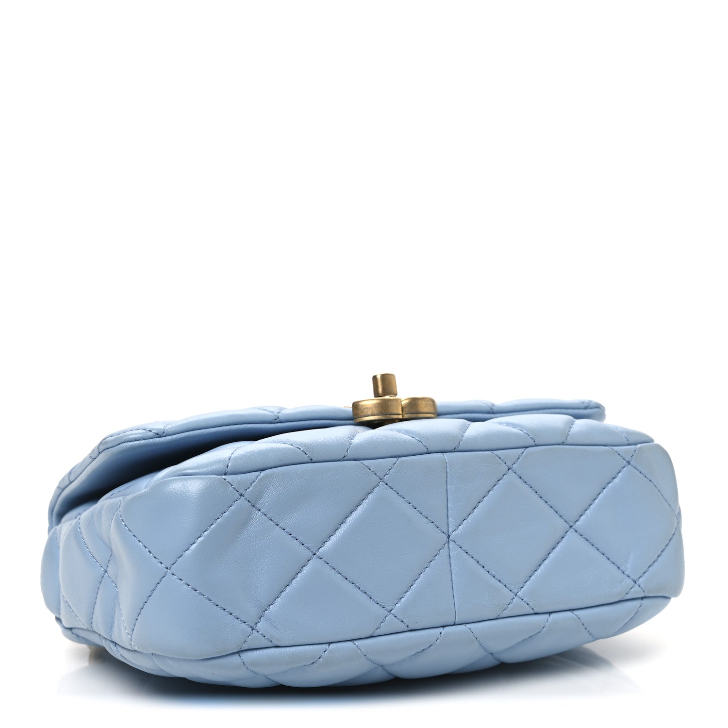 Chanel Lambskin Quilted Small Lacquered Chain Flap Light Blue 3 of 9