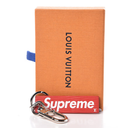 Louis Vuitton X SUPREME Epi Key Chain Bag Charm Red 4 of 4