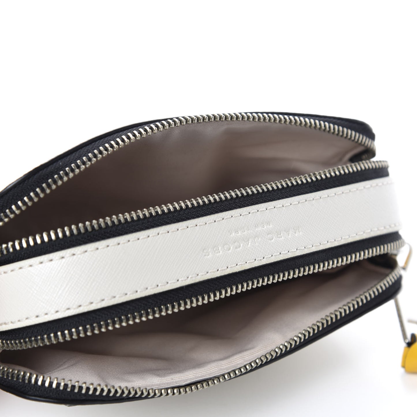 Saffiano Small Snapshot Camera Bag White Yellow