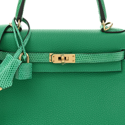 Hermes Togo Lizard Kelly Retourne Touch 25 Menthe 8 of 11